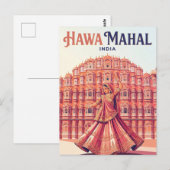 Hawa Mahal Indien Postkarte (Vorne/Hinten)