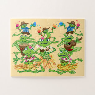 Hawaian hula frogs childrens puzzle