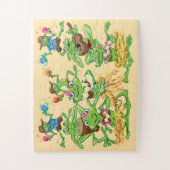 Hawaian hula frogs childrens puzzle (Vertikal)