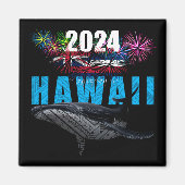 HAWAII 2024 POLYNESISCHE TRIBAL HUMPBACK FIREWORKS MAGNET (Vorne)