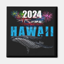 HAWAII 2024 POLYNESISCHE TRIBAL HUMPBACK FIREWORKS MAGNET