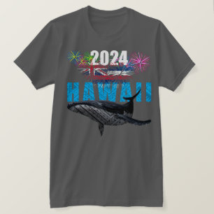 HAWAII 2024 POLYNESISCHE TRIBAL HUMPBACK FIREWORKS T-Shirt