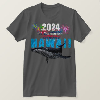 HAWAII 2024 POLYNESISCHE TRIBAL HUMPBACK FIREWORKS T-Shirt