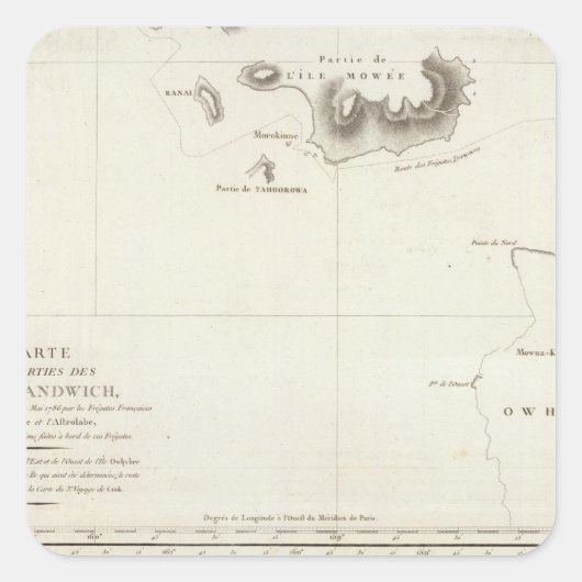 Hawaii 2 quadratischer aufkleber (Vorderseite)