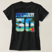 Hawaii 50. Staat Hawaii Hibiskus 50 T-Shirt (Design vorne)