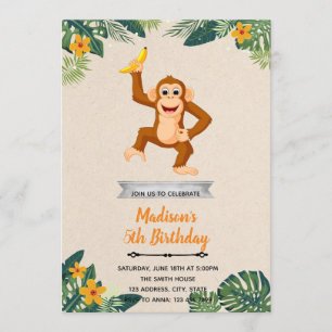 Hawaii Affen Geburtstagsparty Einladung