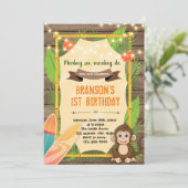 Hawaii-Affen-Surf-Party Einladung (Stehend Vorderseite)