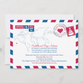 Hawaii Air Mail Post Hochzeitsempfang Einladung (Vorderseite)