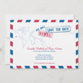 Hawaii Air Mail Wedding speichern das Datum Save The Date (Vorderseite)