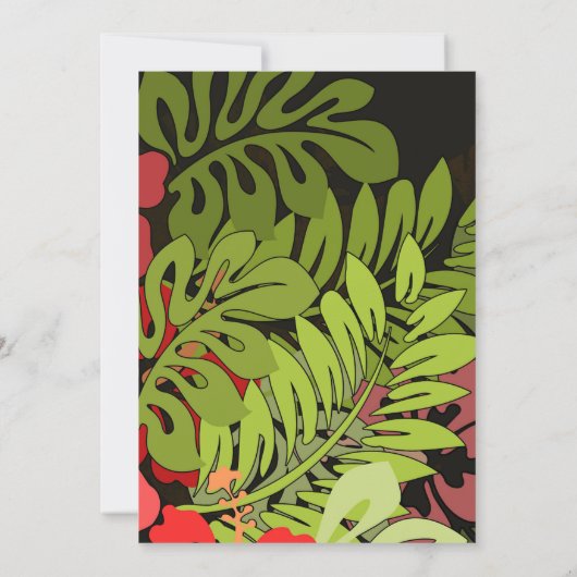Hawaii Aloha Blume Art Print Einladung (Rückseite)