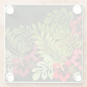 Hawaii Aloha Blume Art Print Glasuntersetzer (Rückseite)