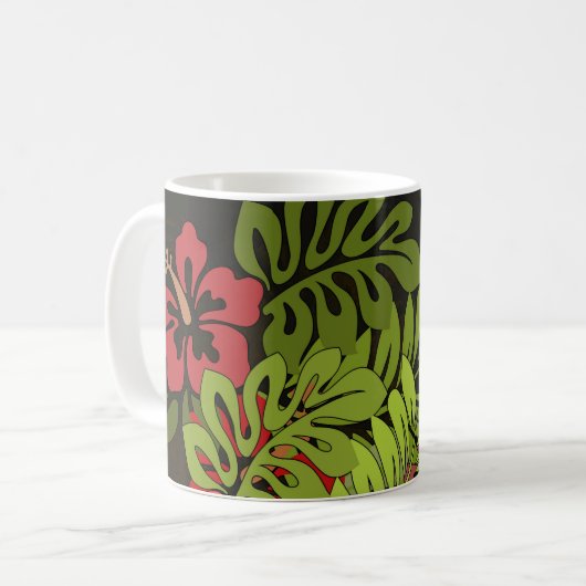 Hawaii Aloha Blume Art Print Kaffeetasse (Vorderseite Links)