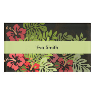 Hawaii Aloha Blume Art Print Namenschild
