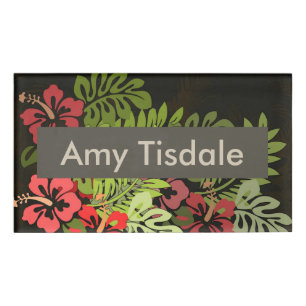 Hawaii Aloha Blume Art Print Namenschild