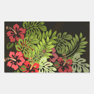 Hawaii Aloha Blume Art Print Rechteckiger Aufkleber