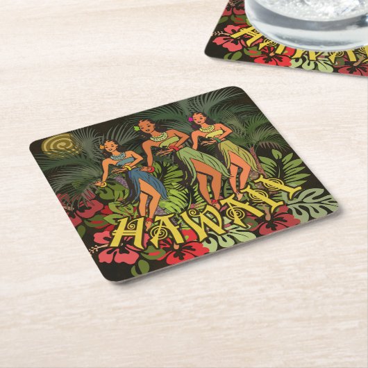 Hawaii Aloha Blume Art Print Rechteckiger Pappuntersetzer (angewinkelt)