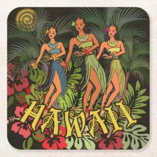Hawaii Aloha Blume Art Print Rechteckiger Pappuntersetzer