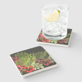 Hawaii Aloha Blume Art Print Steinuntersetzer (Seitenansicht)