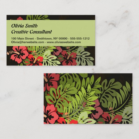 Hawaii Aloha Blume Art Print Visitenkarte (Vorne/Hinten)