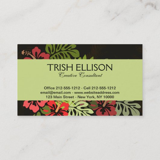 Hawaii Aloha Blume Art Print Visitenkarte (Rückseite)