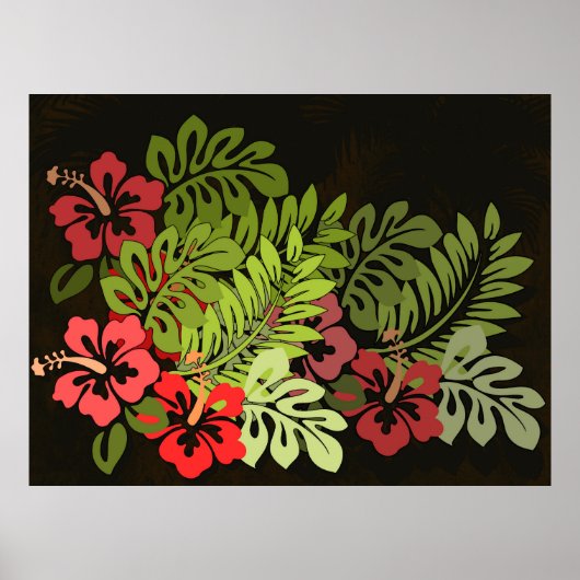 Hawaii Aloha-Blumen-Kunstposter Poster (Vorne)