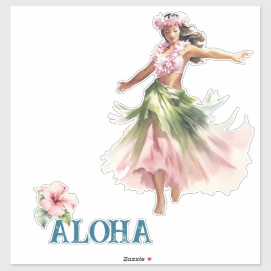 Hawaii Aloha Dancer Hibiskus Blume Aufkleber (Blatt)