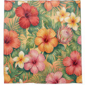 Hawaii aloha decorative flowers pattern duschvorhang (Vorderseite)