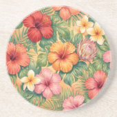 Hawaii aloha decorative flowers pattern getränkeuntersetzer (Vorne)