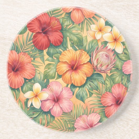Hawaii aloha decorative flowers pattern getränkeuntersetzer (Vorne)