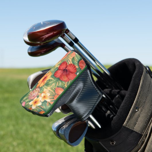Hawaii aloha decorative flowers pattern golf headcover (In Situ)