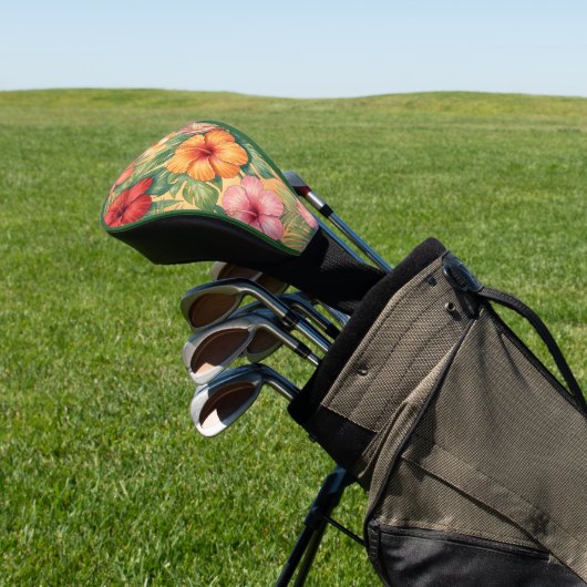 Hawaii aloha decorative flowers pattern golf headcover (In SItu)