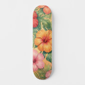 Hawaii aloha decorative flowers pattern skateboard (Vorderseite)