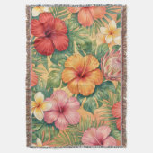 Hawaii Aloha Dekorative Blumen Muster Decke (Vorderseite Vertikal)