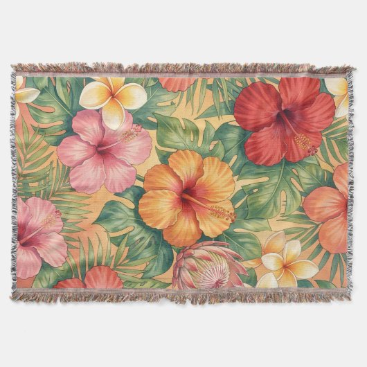 Hawaii Aloha Dekorative Blumen Muster Decke (Vorderseite)
