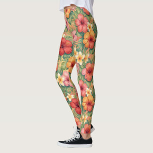 Hawaii Aloha Dekorative Blumen Muster Leggings