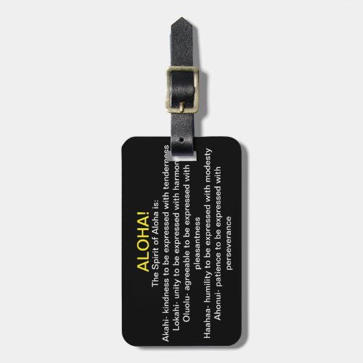 Hawaii Aloha Gepäckanhänger (Vorderseite vertikal)