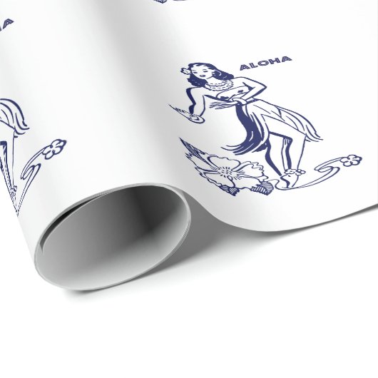 Hawaii Aloha Geschenkpapier (Rolleneckpunkt)