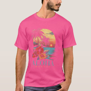 Hawaii Aloha Hawaiianischer Hibiskus Surfer Souven T-Shirt