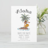Hawaii Aloha Hochzeitsfoto Save The Date (Stehend Vorderseite)