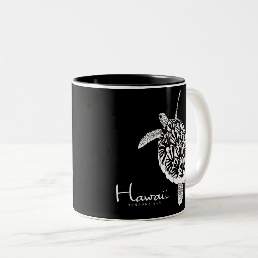 Hawaii Aloha Honu Turtle Zweifarbige Tasse (VorderseiteRechts)
