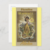 Hawaii Aloha Hula Dancer Vintage Travel Poster Postkarte (Vorne/Hinten)