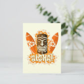 Hawaii Aloha Luau Tiki Mask Postkarte (Stehend Vorderseite)