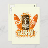 Hawaii Aloha Luau Tiki Mask Postkarte (Vorne/Hinten)