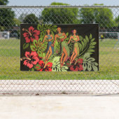 Hawaii Aloha Palm Hula Art Design Banner (Insitu)