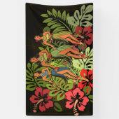 Hawaii Aloha Palm Hula Art Design Banner (Vertikal)