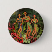 Hawaii Aloha Palm Hula Art Design Button (Vorderseite)