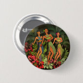 Hawaii Aloha Palm Hula Art Design Button (Vorne & Hinten)
