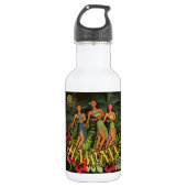 Hawaii Aloha Palm Hula Art Design Edelstahlflasche (Vorderseite)