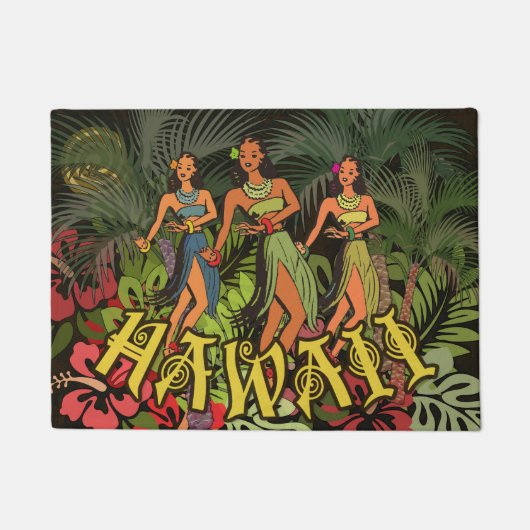 Hawaii Aloha Palm Hula Art Design Fußmatte (Vorderseite)