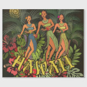 Hawaii Aloha Palm Hula Art Design Geschenkpapier (Flach)